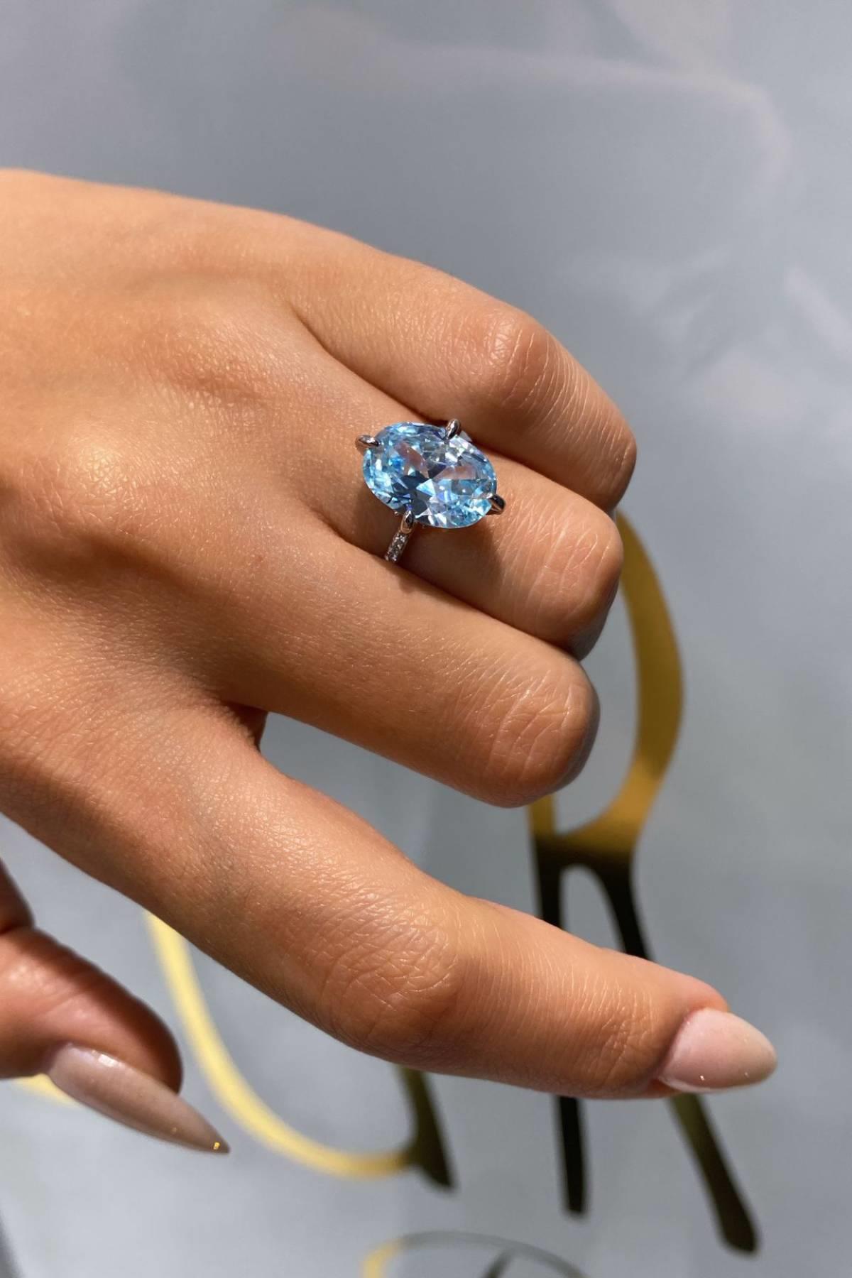 İthal Baby Blue Ovy Yüzük