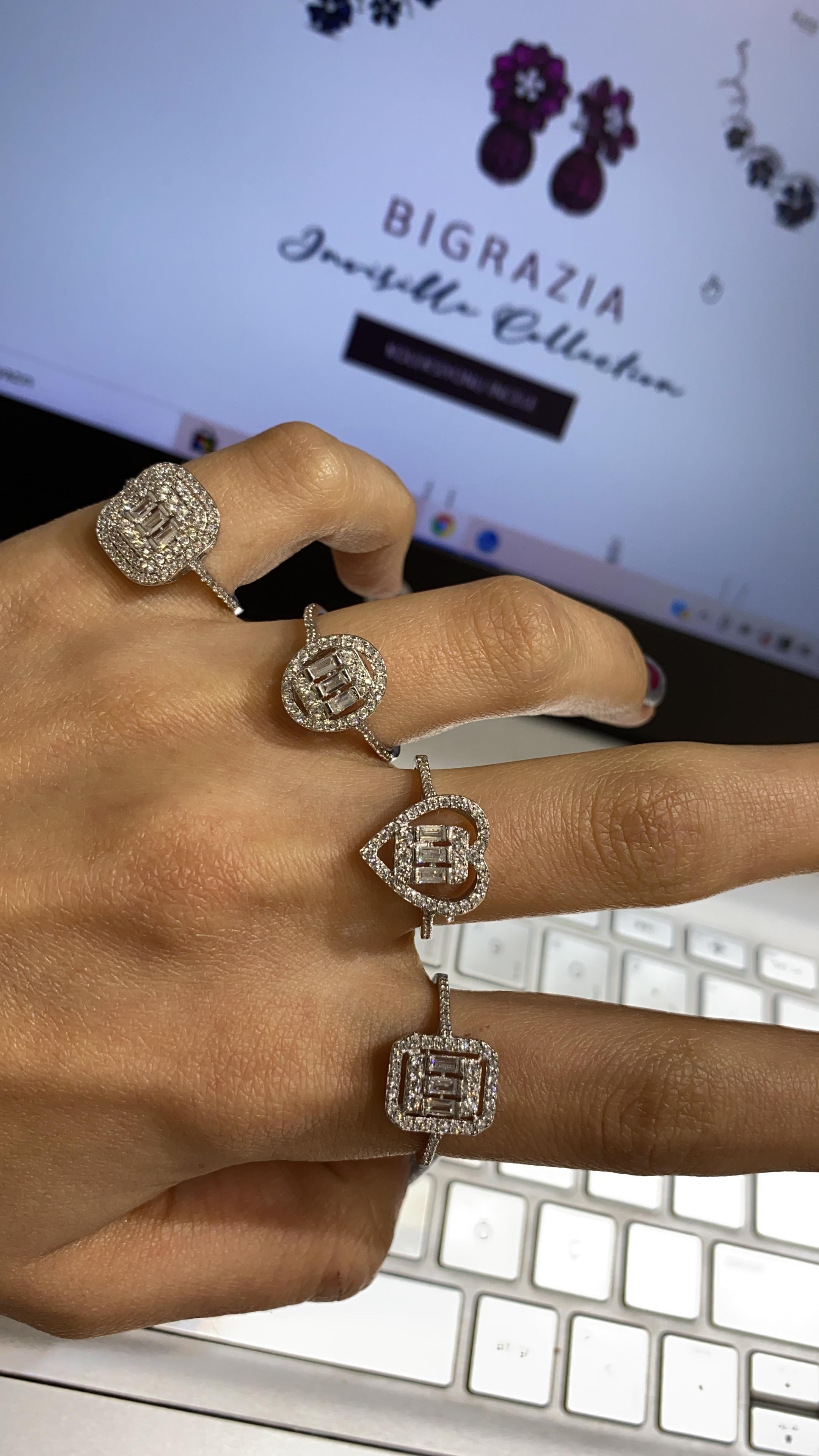 İthal Baget Heart Meris Tek Taş Yüzük