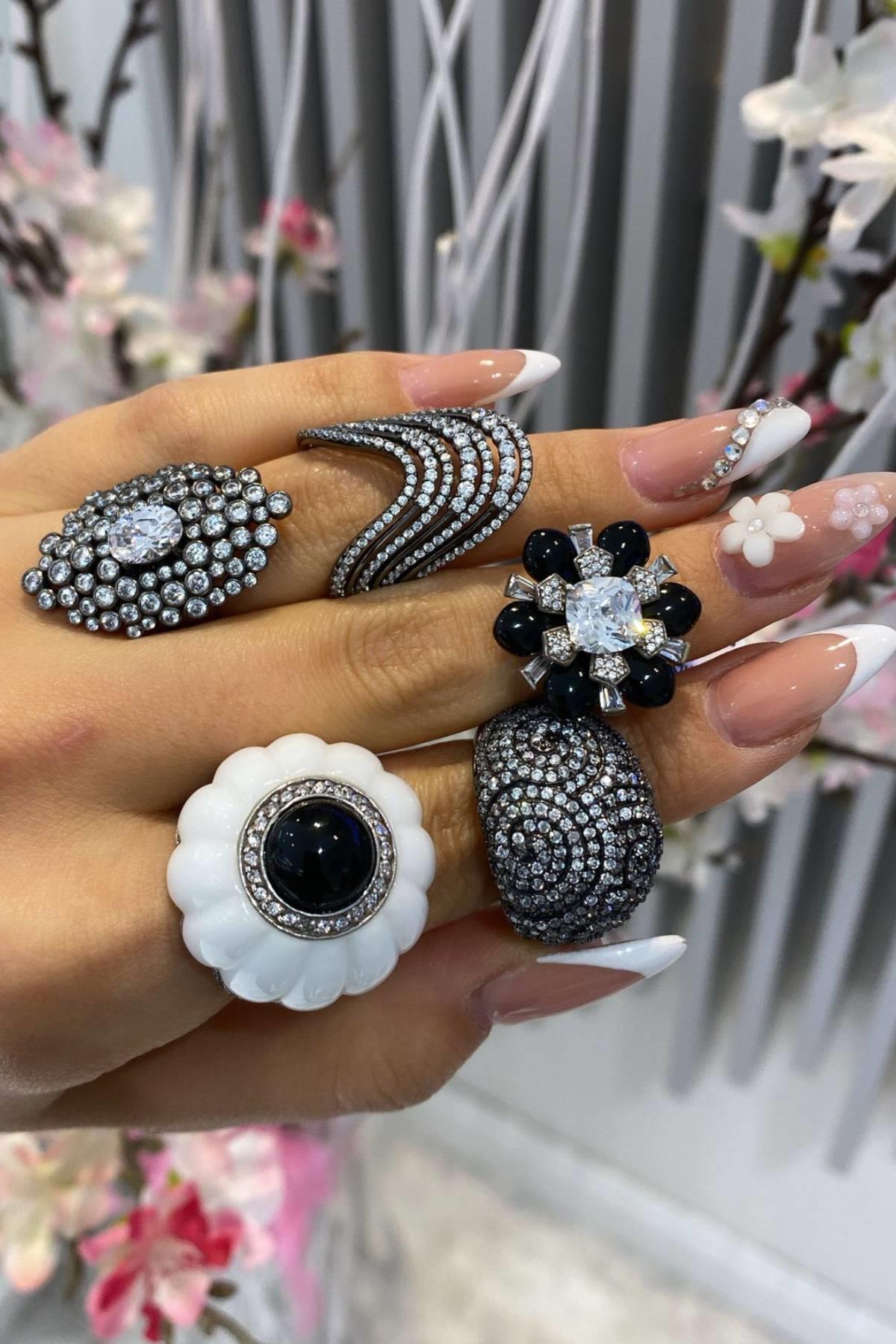 İthal Black Flories Yüzük