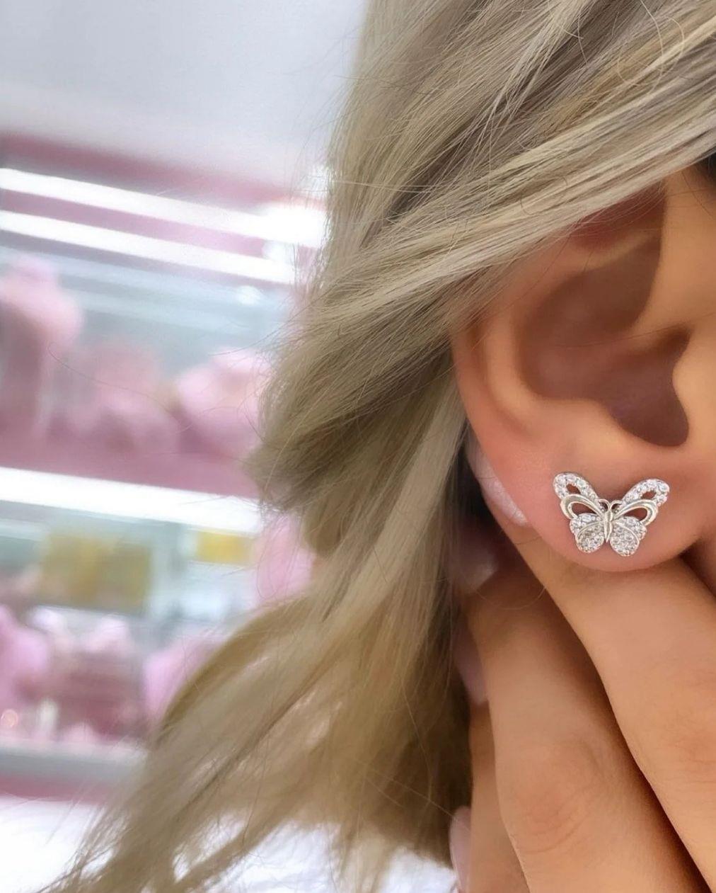 İthal Butterflies Küpe