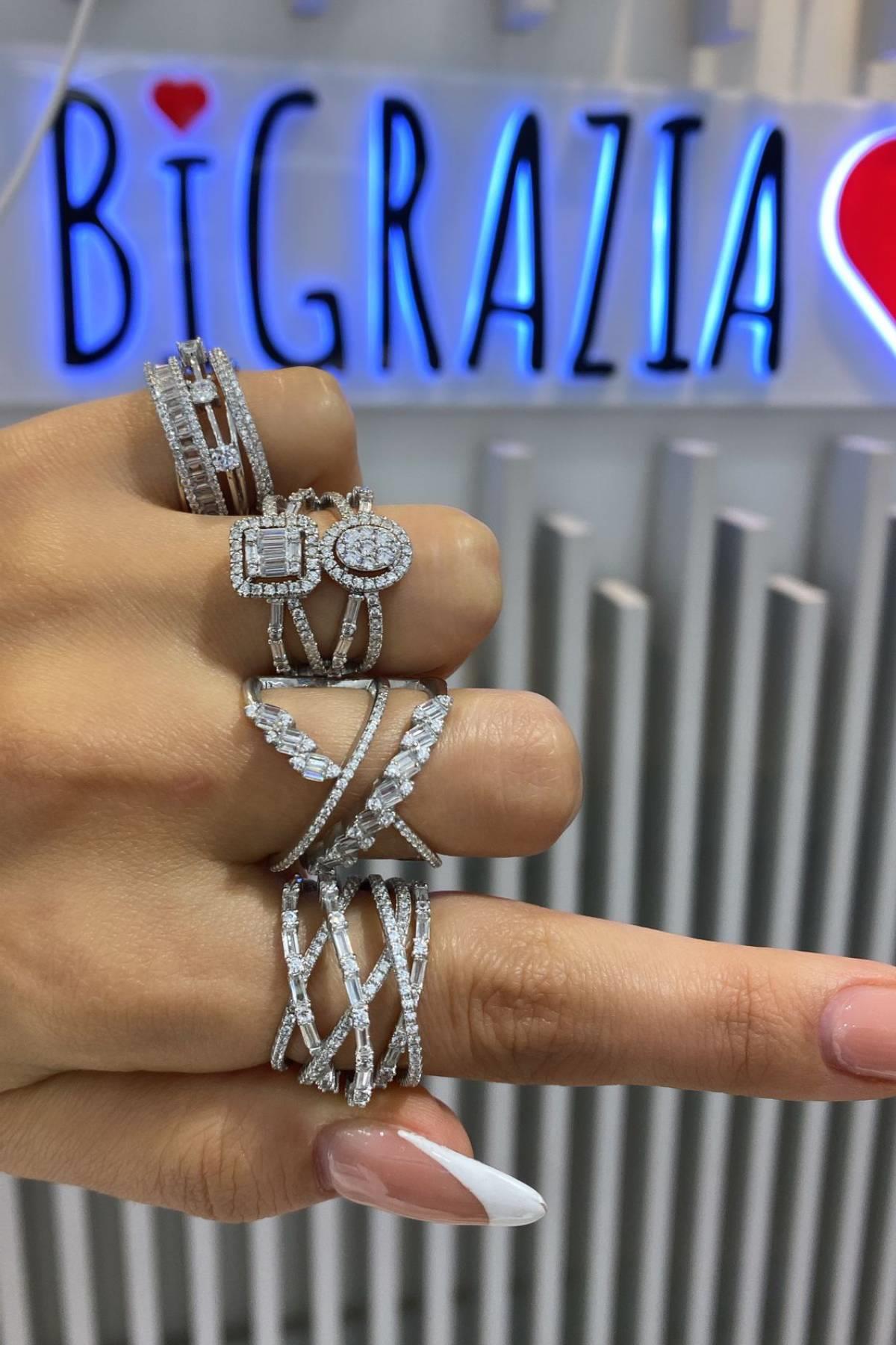 İthal Çapraz Baguette Atkie Yüzük