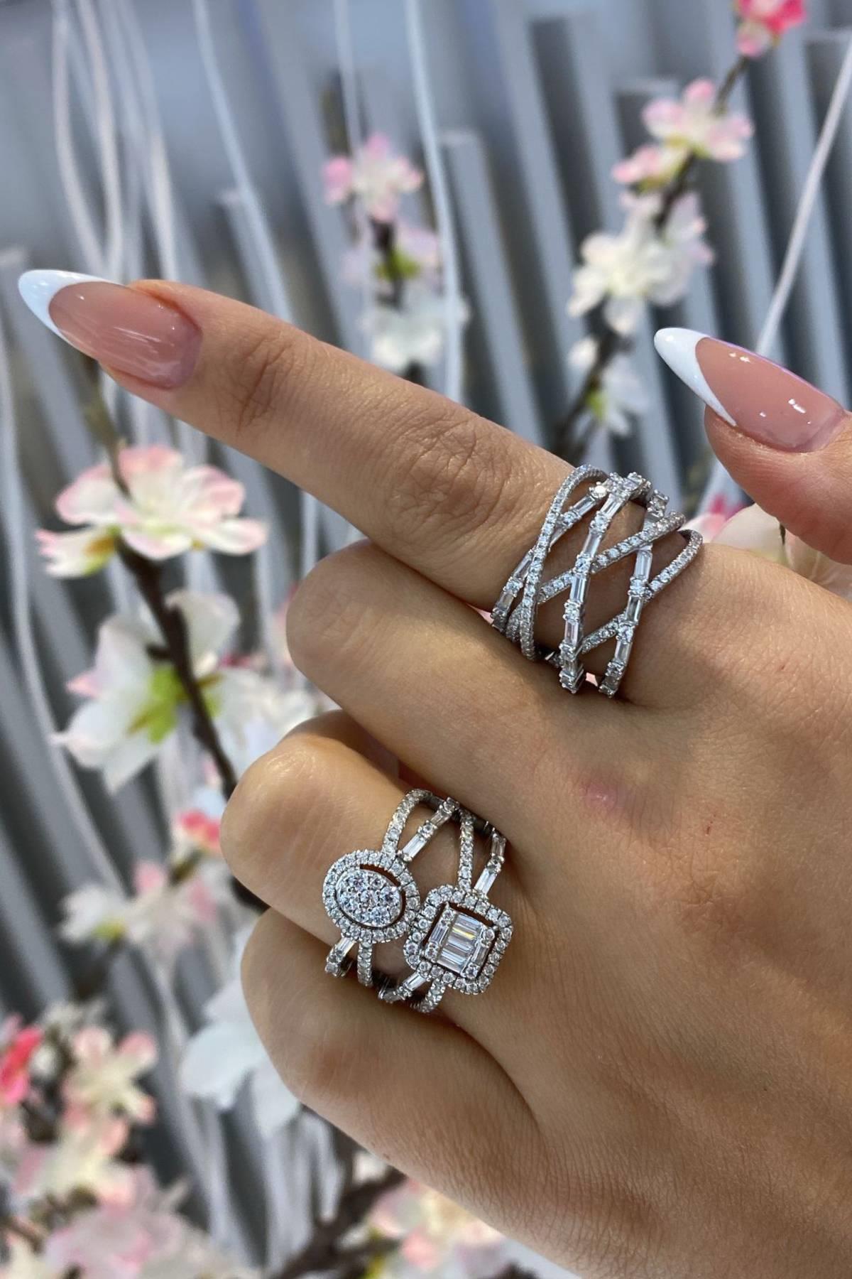 İthal Çapraz Baguette Atkie Yüzük