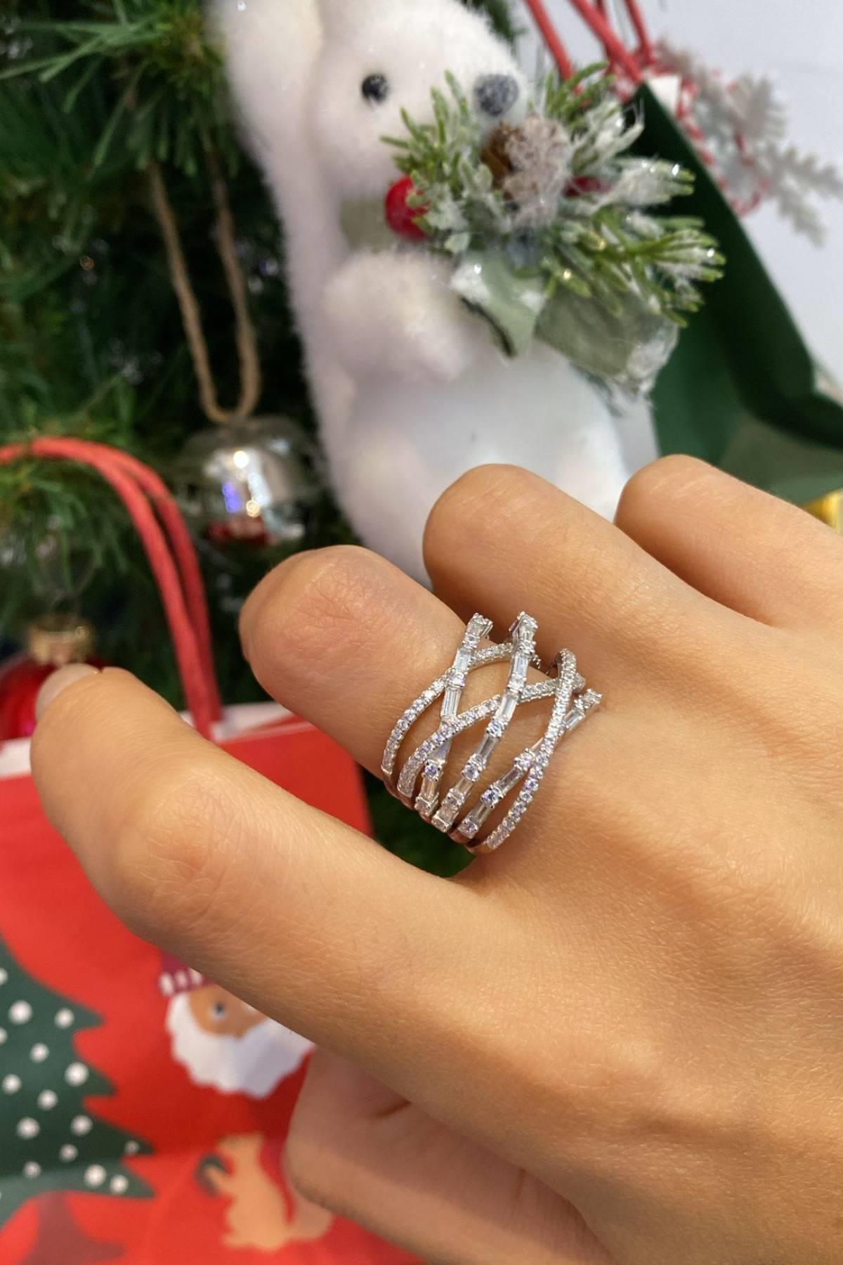 İthal Çapraz Baguette Atkie Yüzük