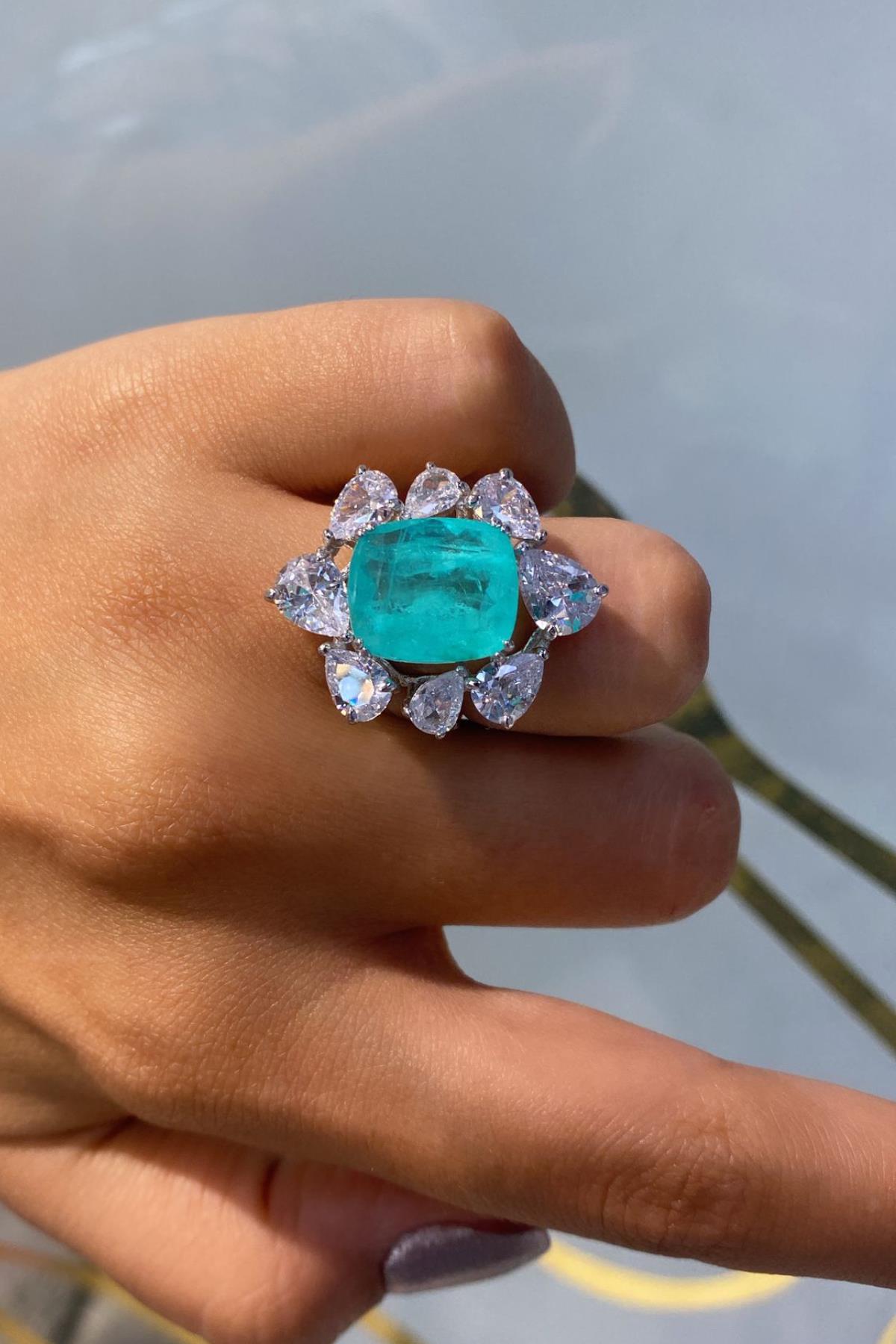 İthal Cellia Paraiba Quare Yüzük