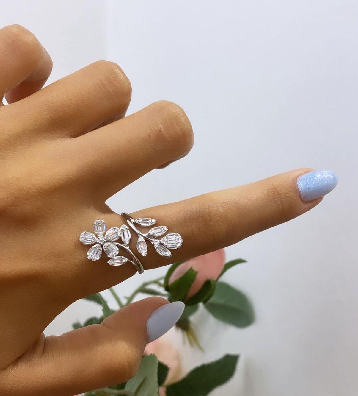 İthal Flories Baugette Leaf Yüzük