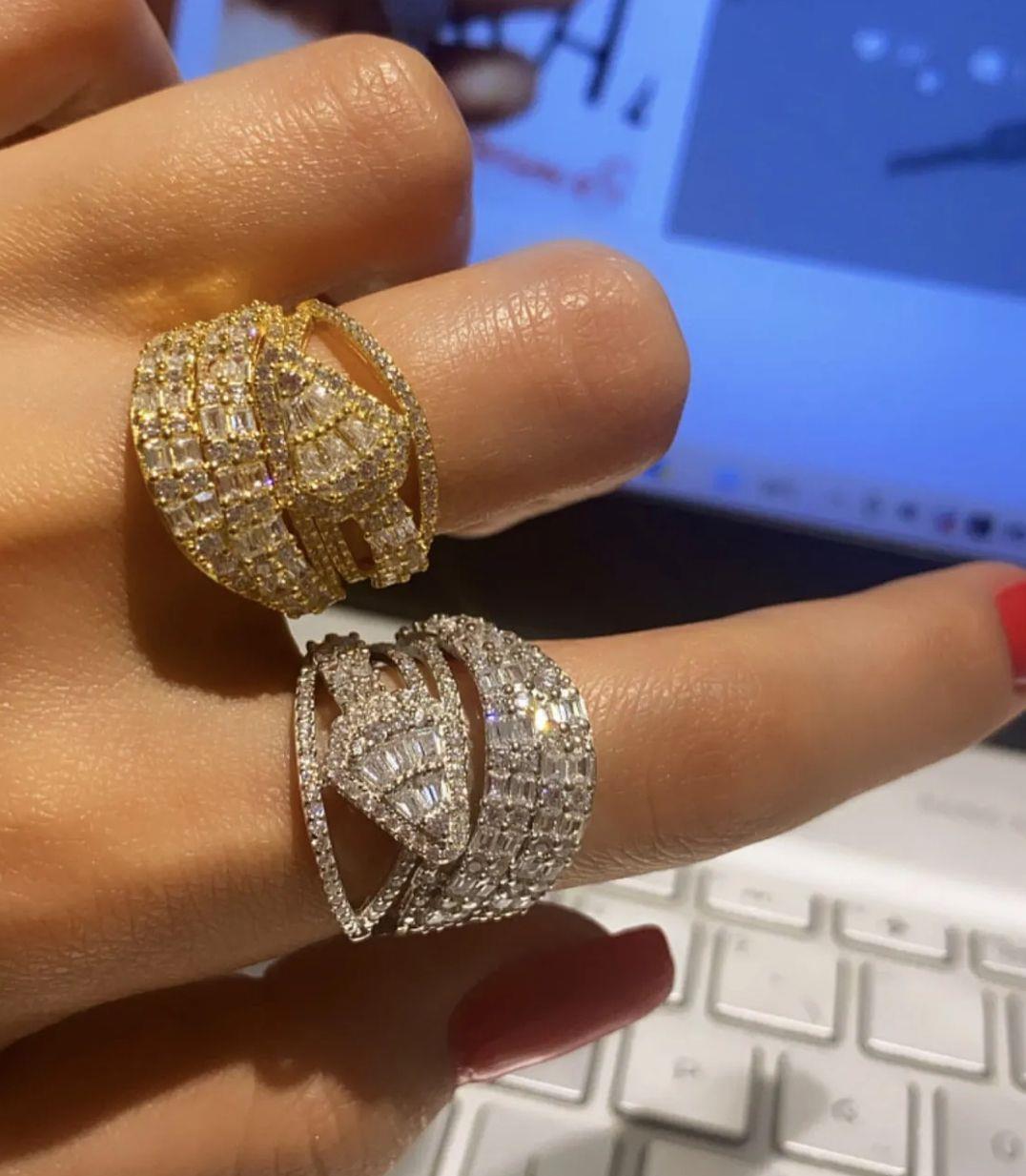 İthal Goldie Baugette Snake Sarmal Yüzük