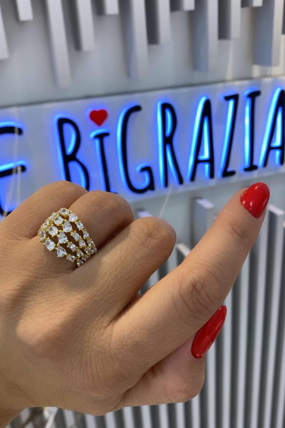 İthal Goldie Drop Ovy Yüzük