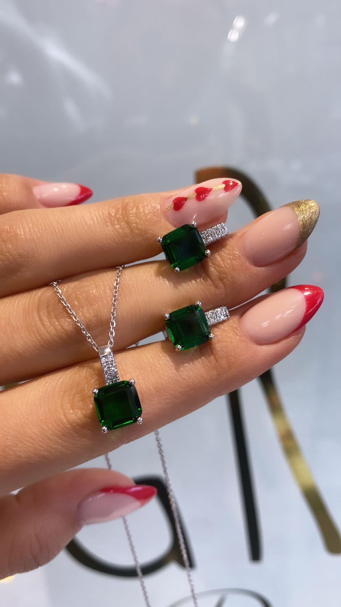İthal Green Quer Küpe