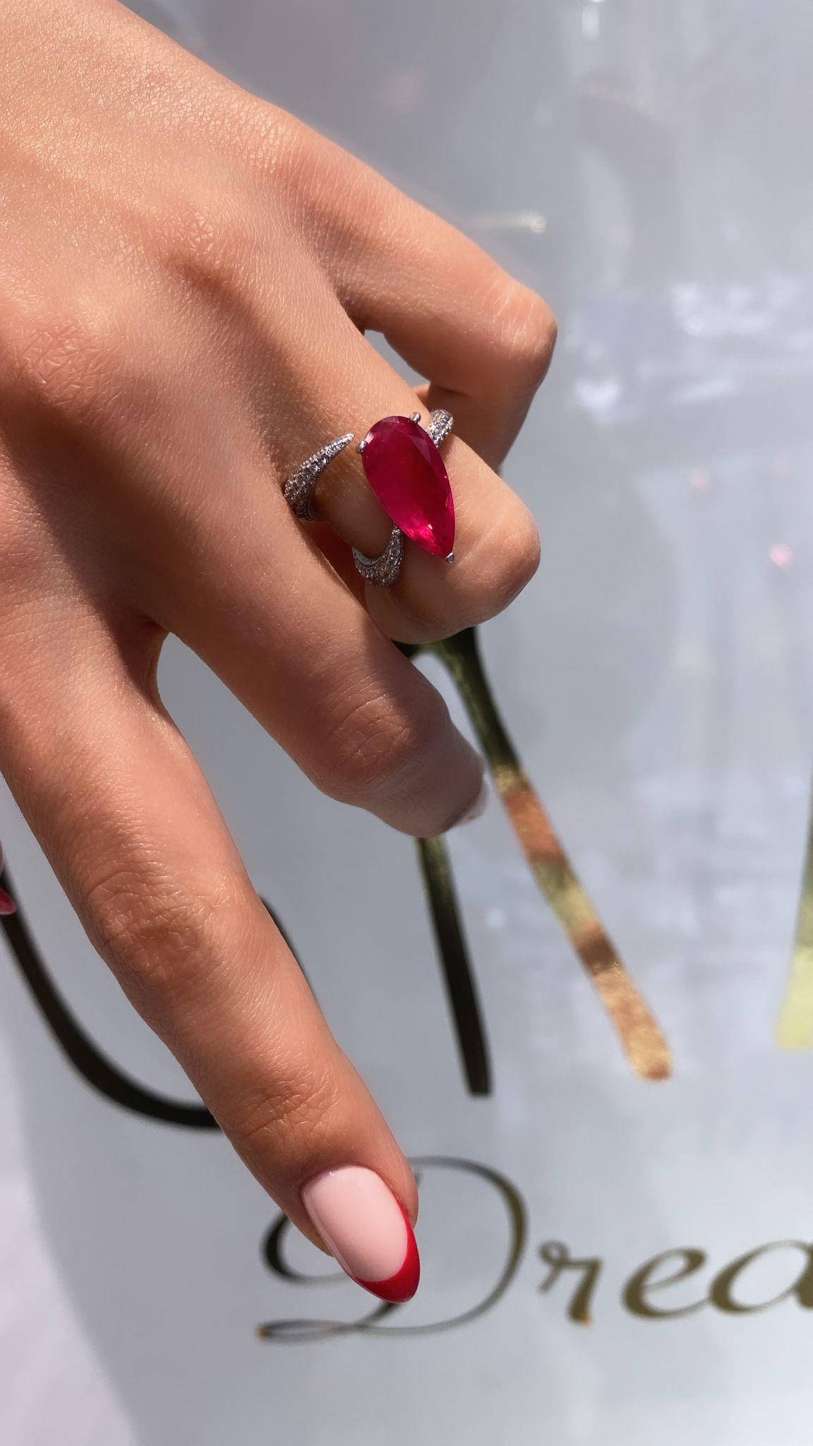 İthal Ruby Drop Yüzük