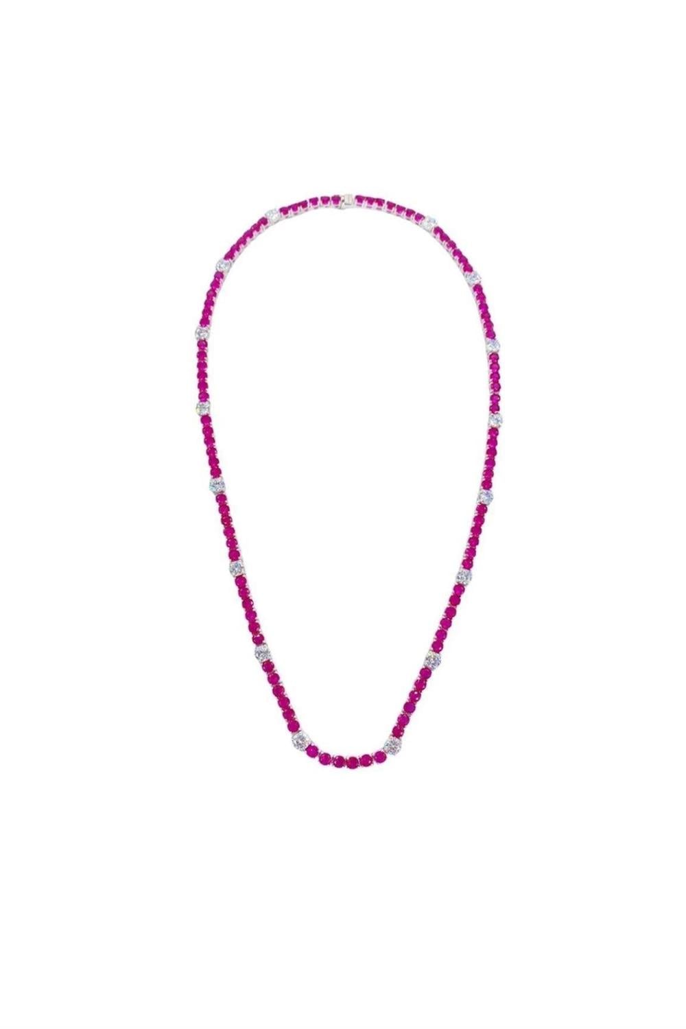 İthal Ruby Renkli Su Yolu Kolye