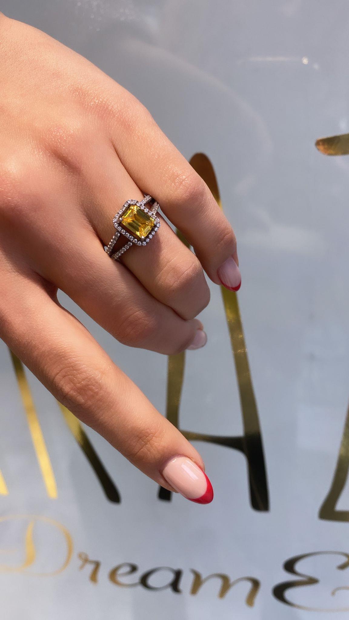 İthal Sitrin Quare Yüzük