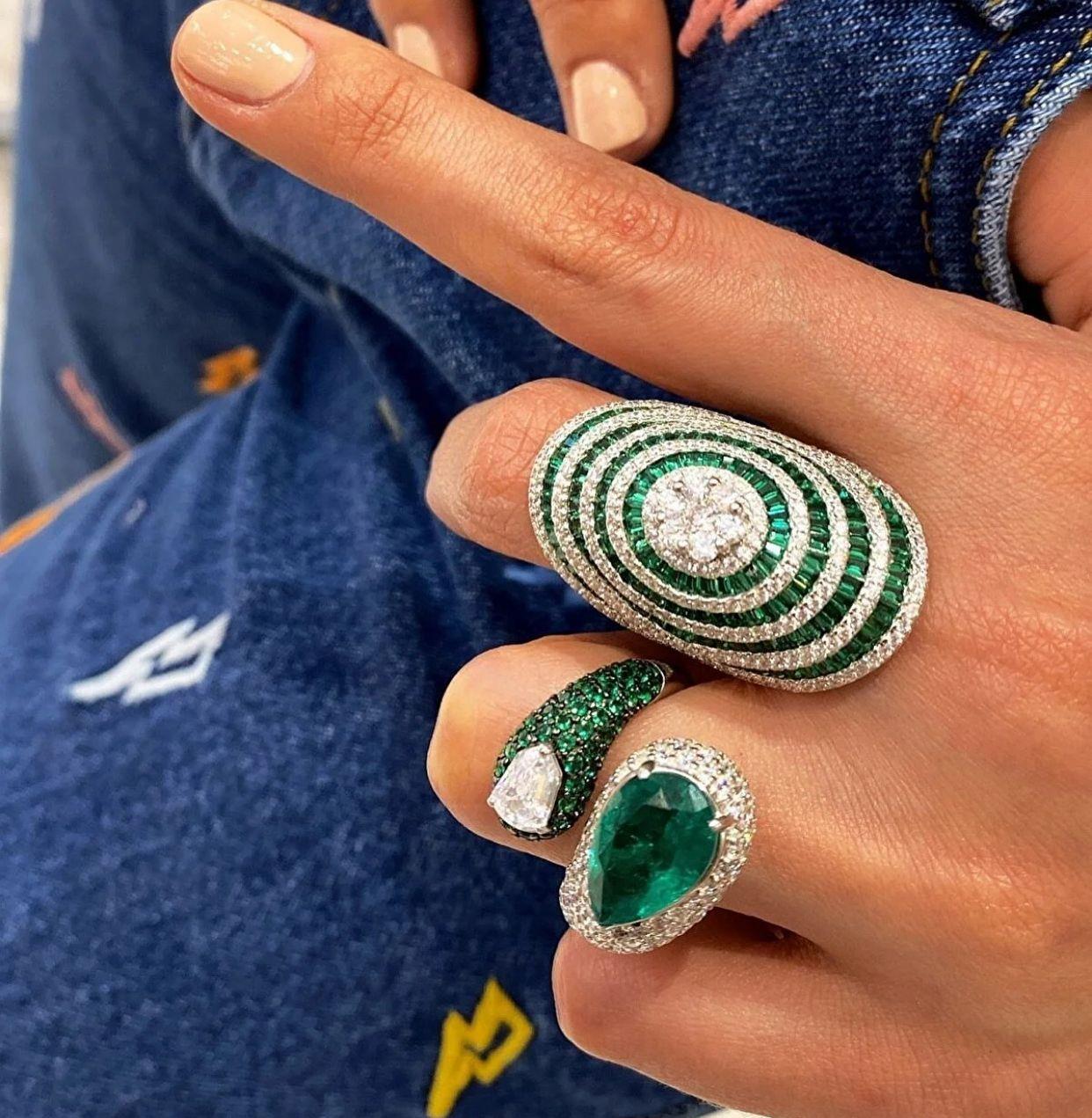 İthal Twies Green Drop Yüzük