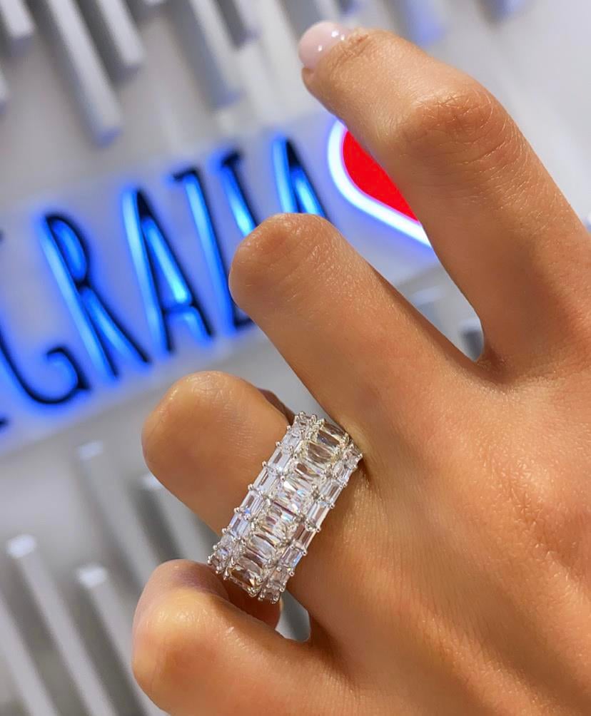 İthal Vip Seri Mozanite Tries Small Baugette Yüzük