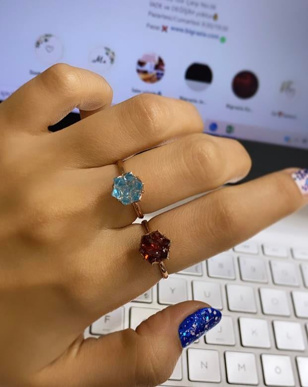 Kahve Kaya Kuvarsı Yüzük