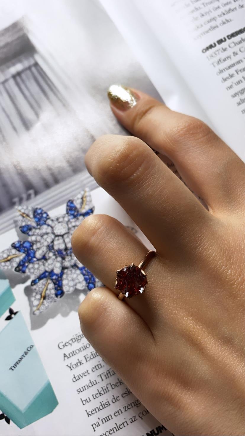 Kahve Kaya Kuvarsı Yüzük