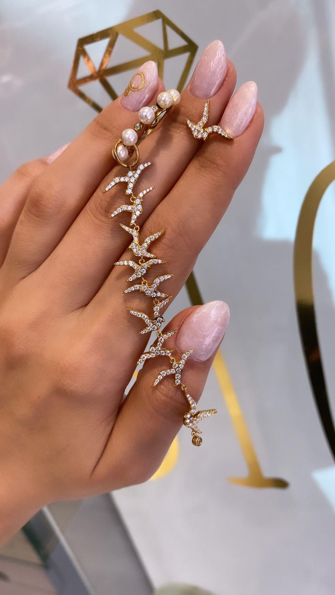 Kırlangıç İnci İthal Rose Küpe