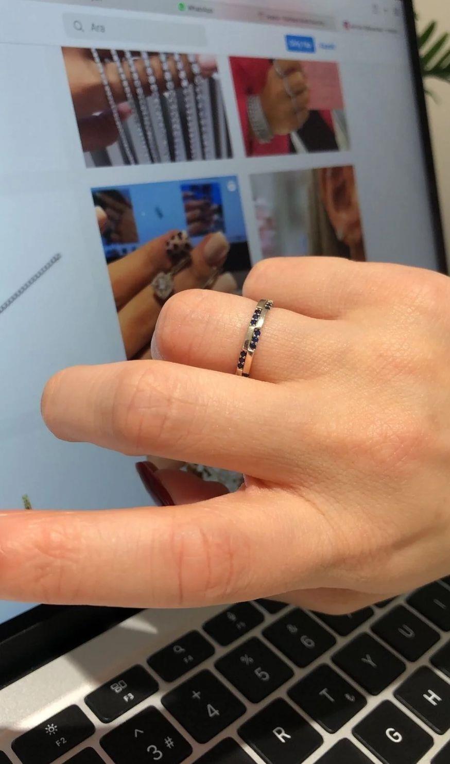 Lacivert Taşlı Tamtur Yüzük