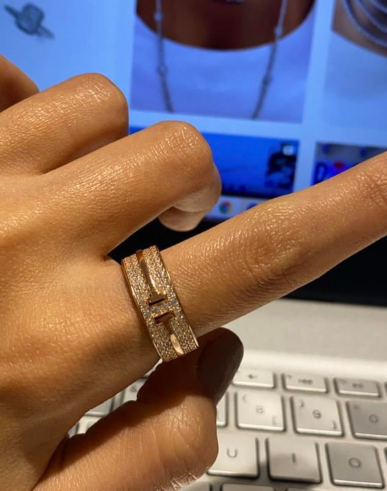 Rose T Taşlı Tamtur Yüzük