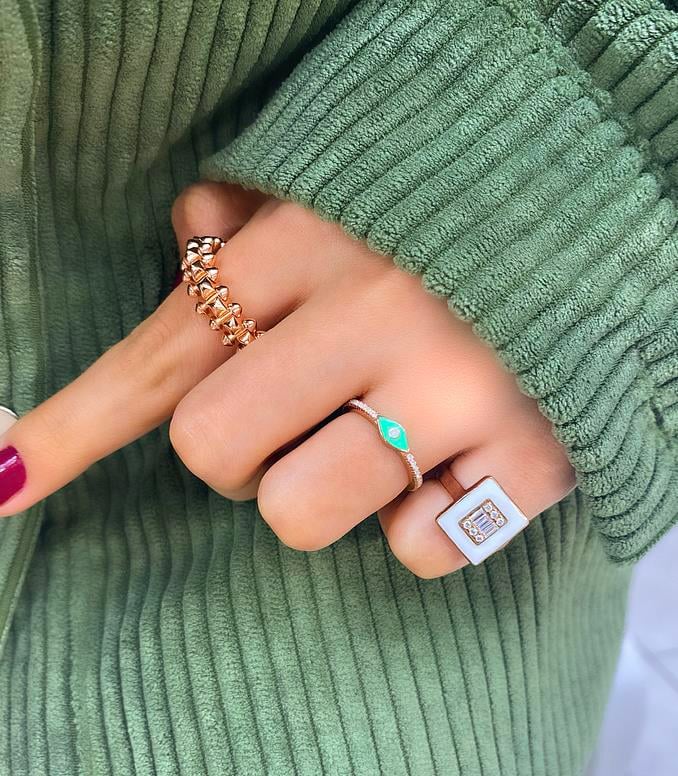 Yeşil Mineli Göz Yüzük