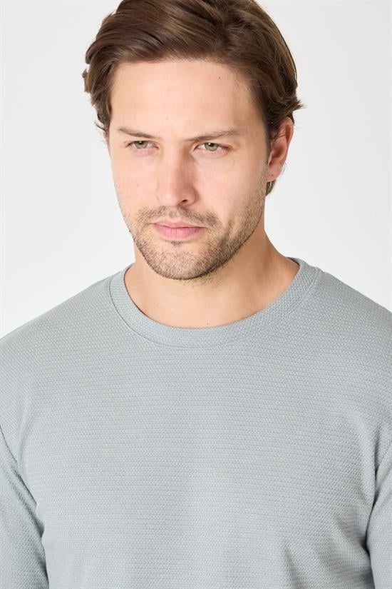 Bisiklet Yaka Basic Sweatshirt