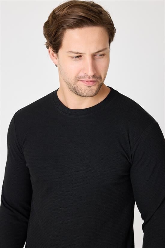 Bisiklet Yaka Basic Sweatshirt