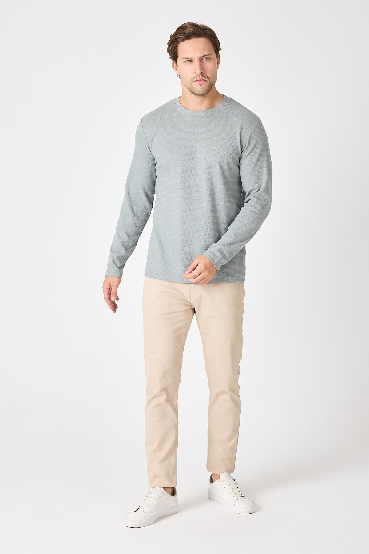 Bisiklet Yaka Basic Sweatshirt