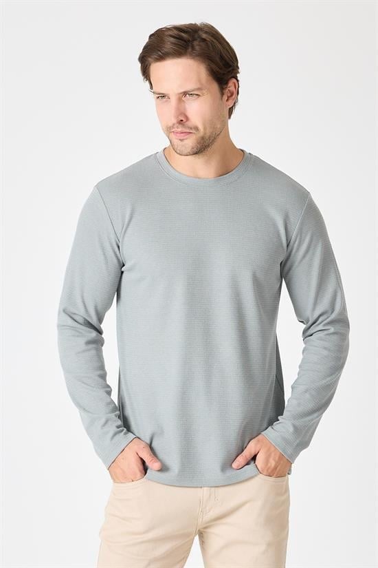 Bisiklet Yaka Basic Sweatshirt