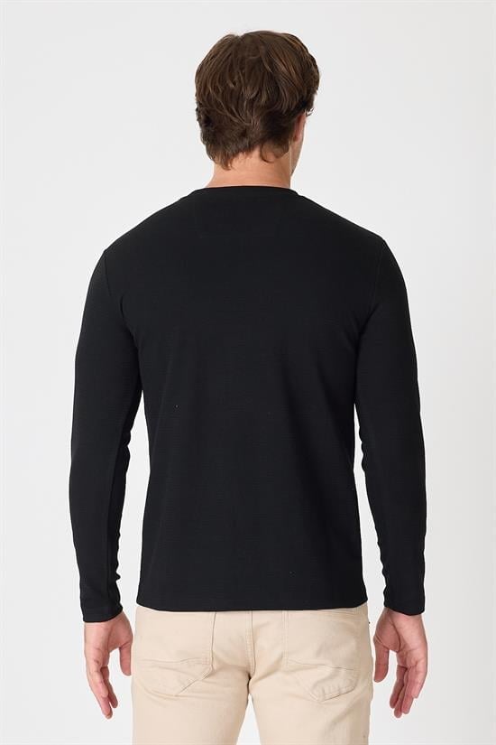 Bisiklet Yaka Basic Sweatshirt