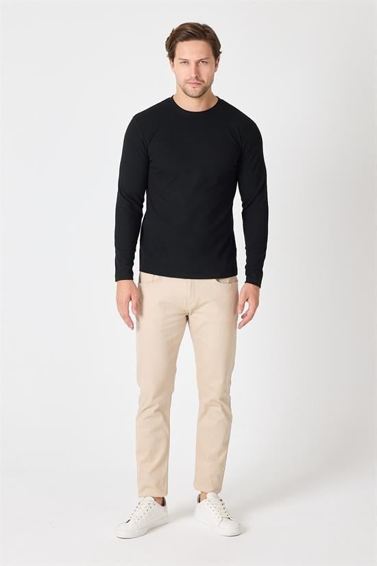 Bisiklet Yaka Basic Sweatshirt