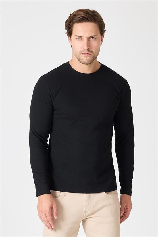 Bisiklet Yaka Basic Sweatshirt