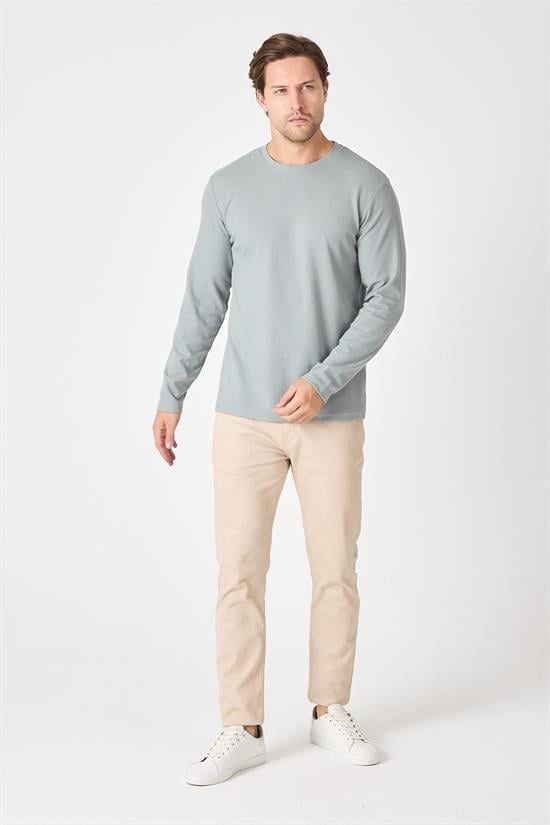 Bisiklet Yaka Basic Sweatshirt