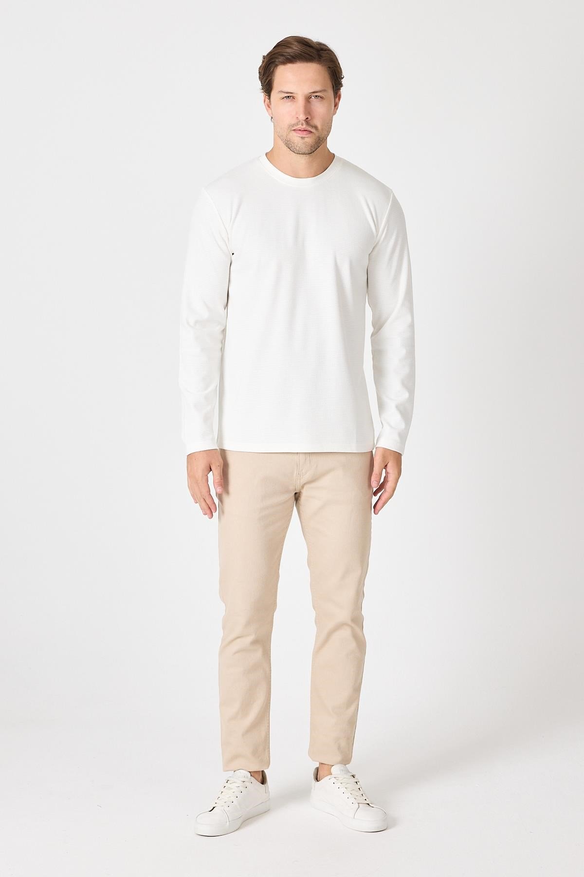 Bisiklet Yaka Basic Sweatshirt