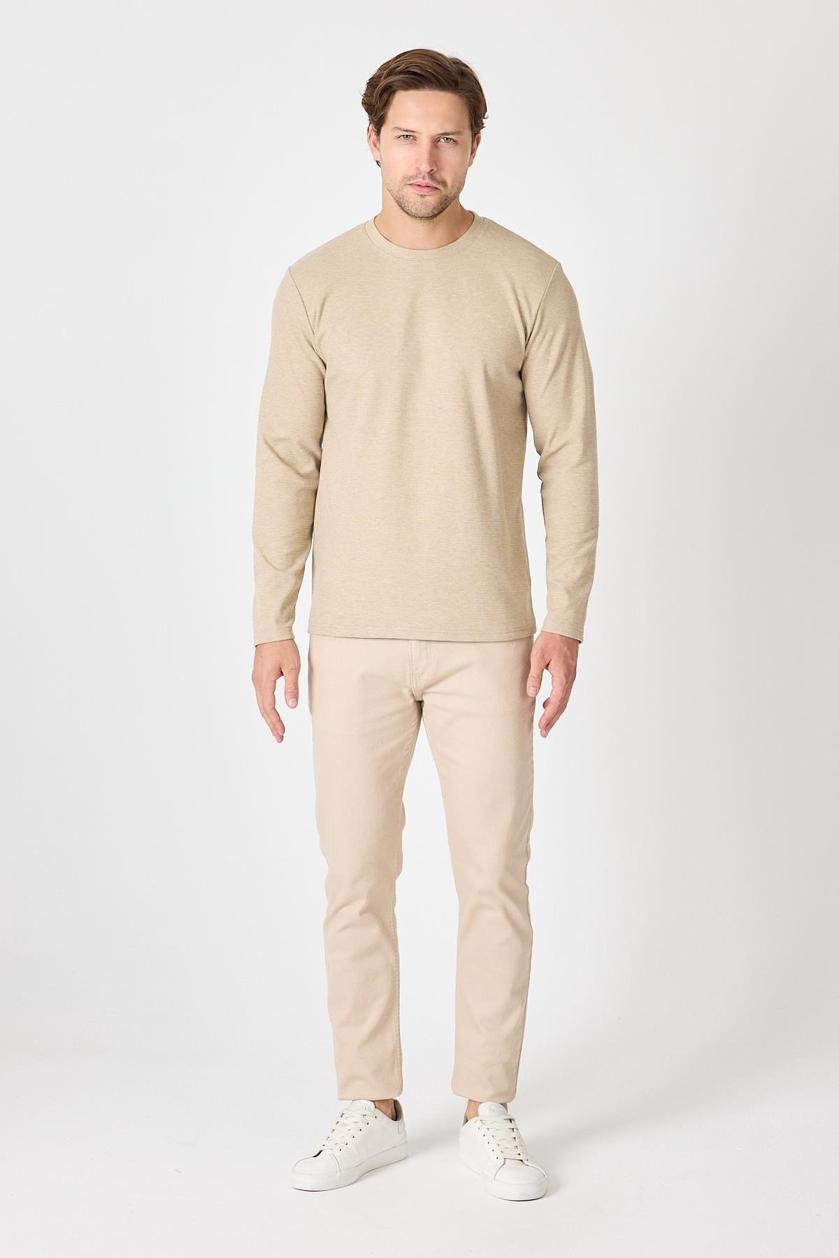 Bisiklet Yaka Basic Sweatshirt