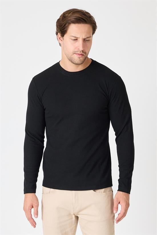 Bisiklet Yaka Basic Sweatshirt