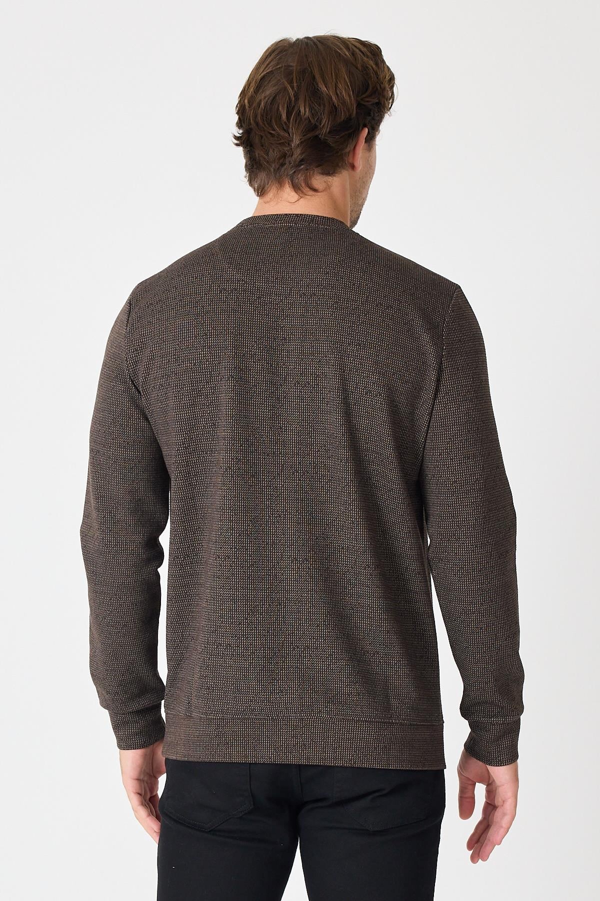 Bisiklet Yaka Dokulu Sweatshirt