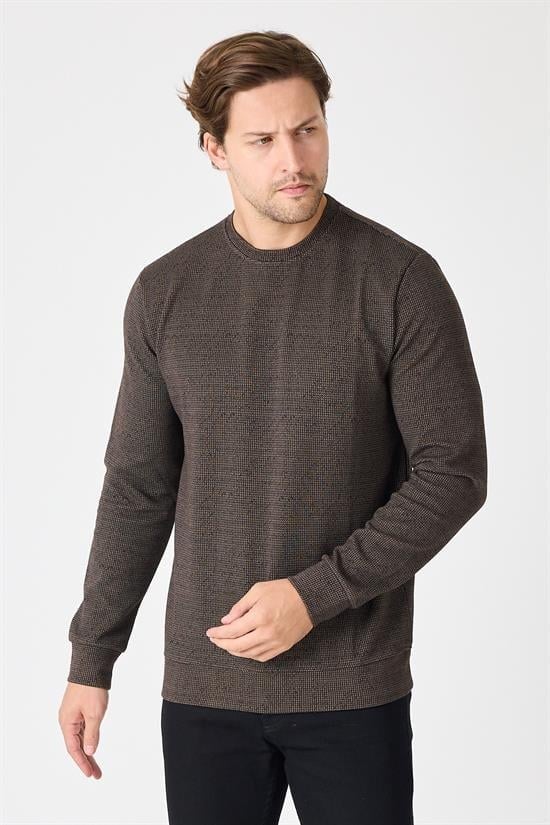 Bisiklet Yaka Dokulu Sweatshirt