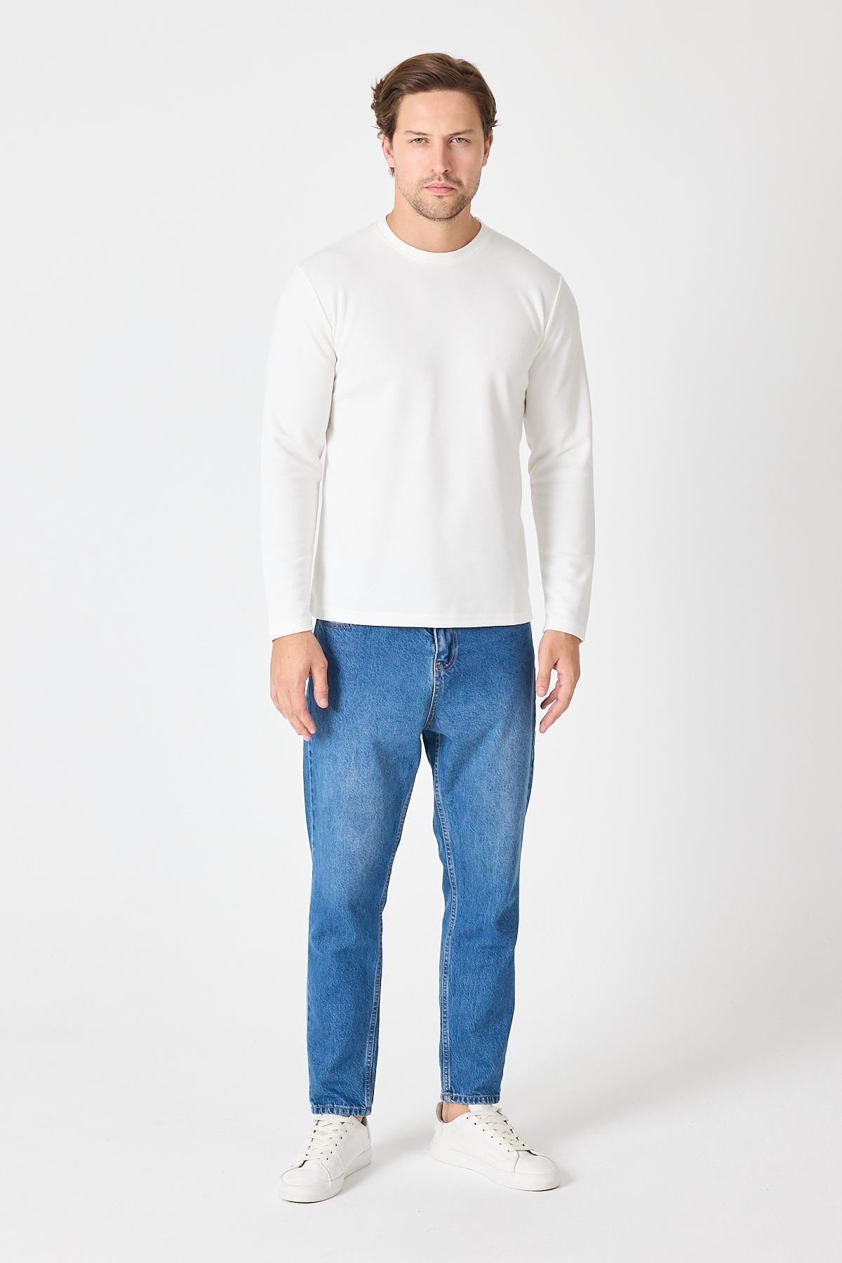 Bisiklet Yaka Slim Fit Sweatshirt