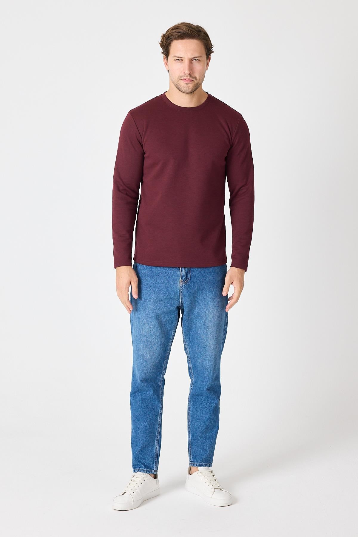 Bisiklet Yaka Slim Fit Sweatshirt