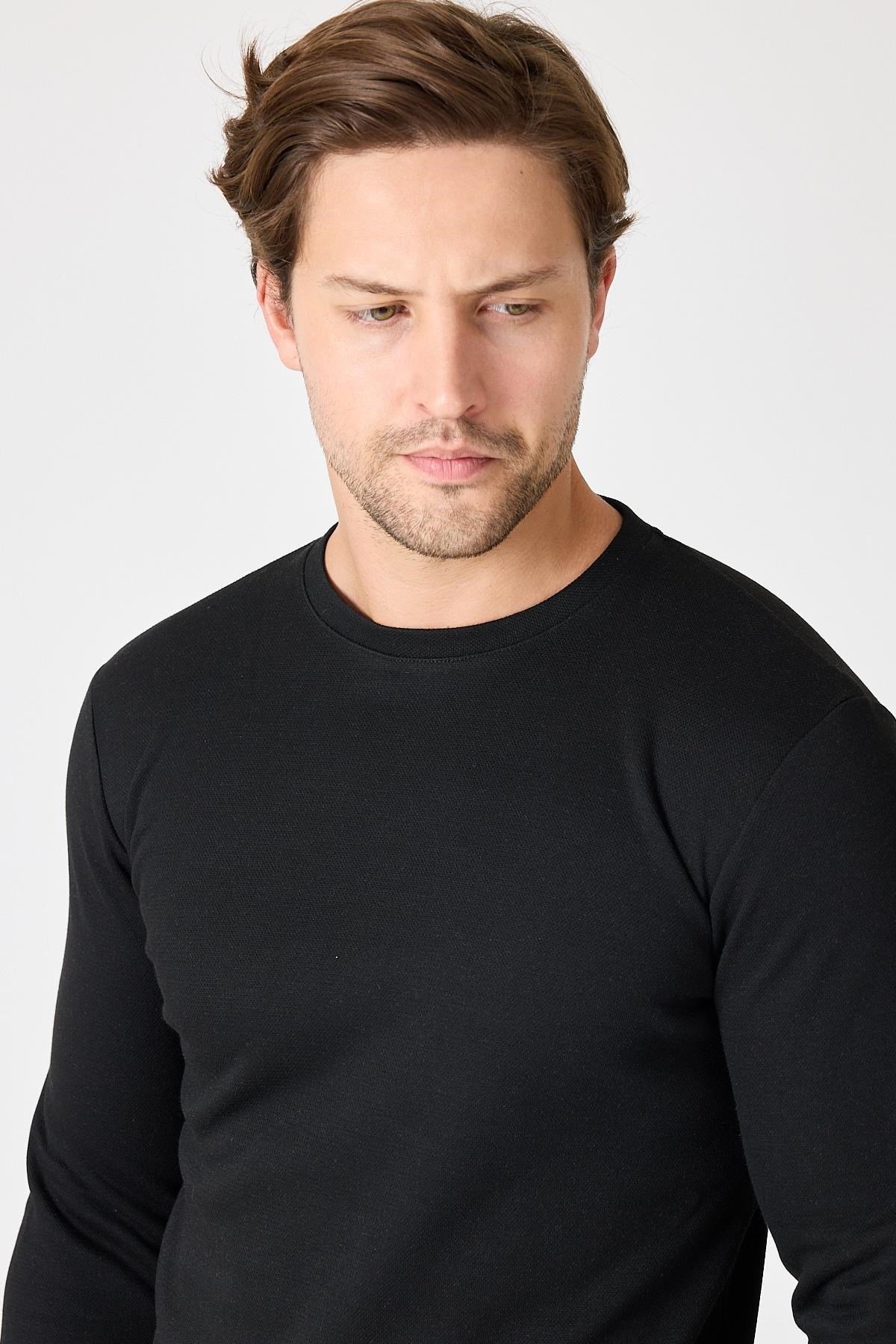 Bisiklet Yaka Slim Fit Sweatshirt
