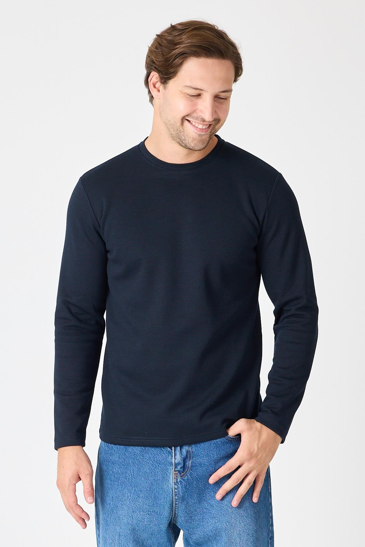 Bisiklet Yaka Slim Fit Sweatshirt