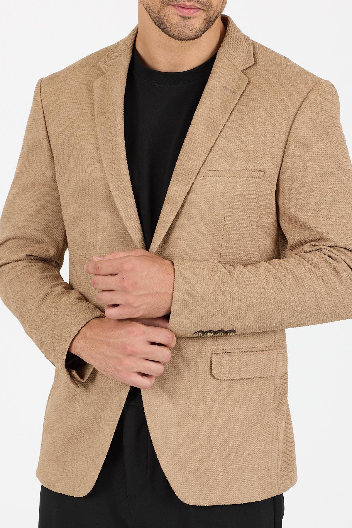 CK2017-15 Blazer Ceket- Taba