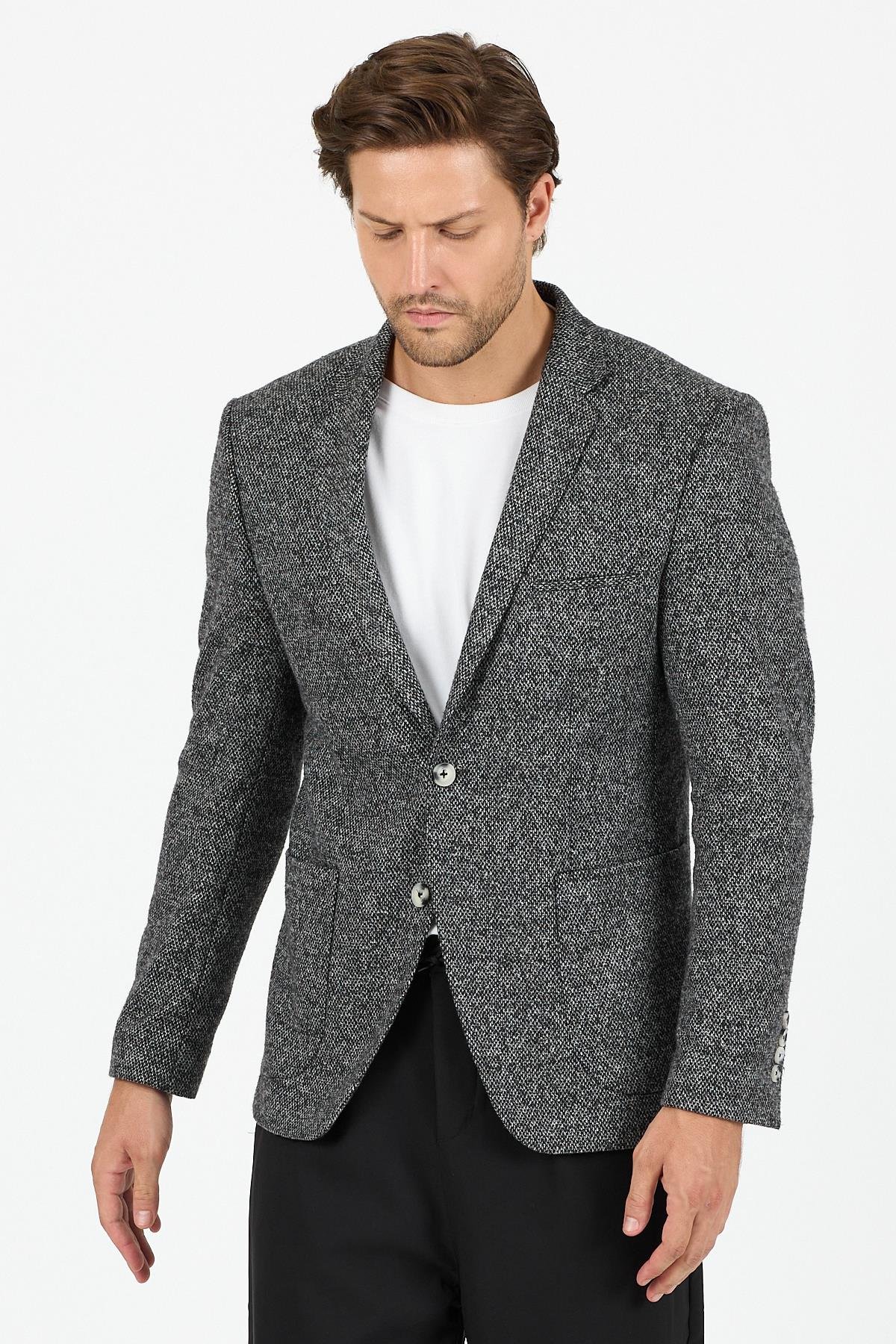 CK2017-16  Yünlü Blazer  Ceket- Siyah
