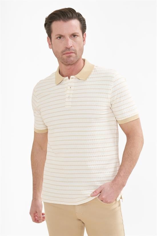İntersivin  Polo Yaka Bej Tshirt - SD-06