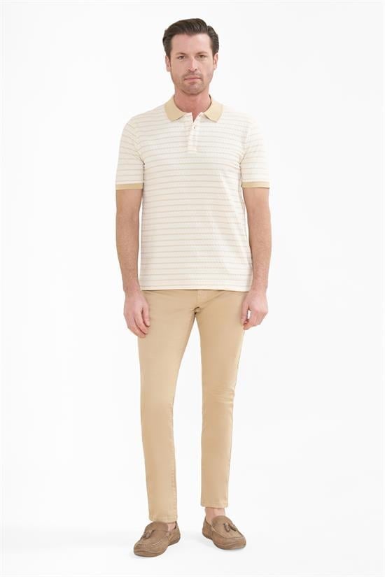 İntersivin  Polo Yaka Bej Tshirt - SD-06
