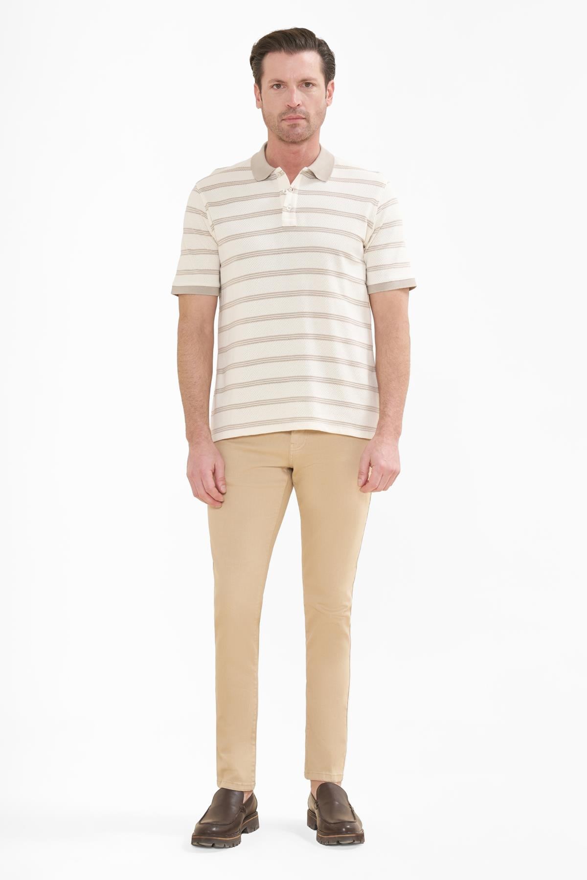 İntersivin  Polo Yaka Bej Tshirt - SD-09