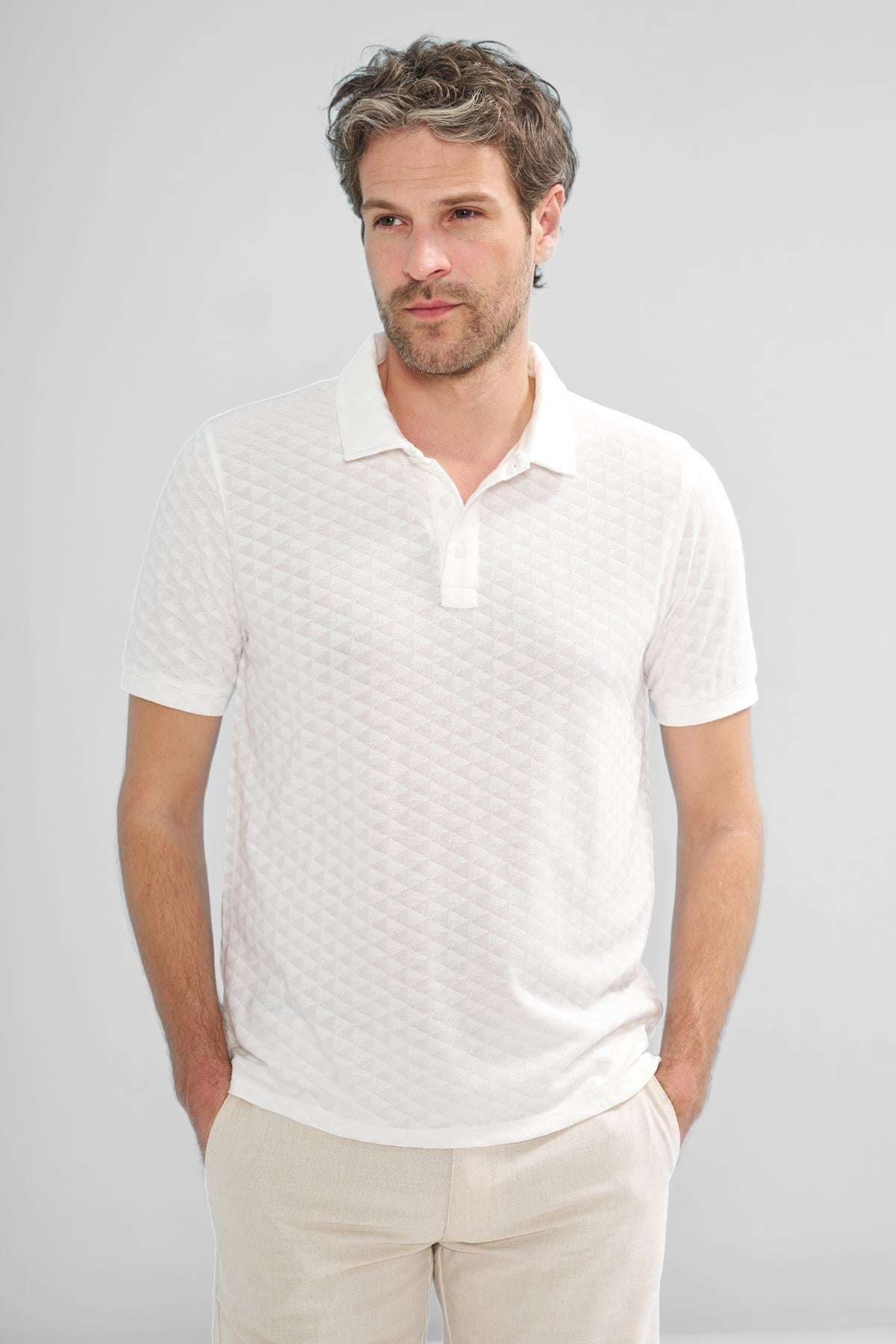 İntersivin  Polo Yaka Beyaz Tshirt - SD-04