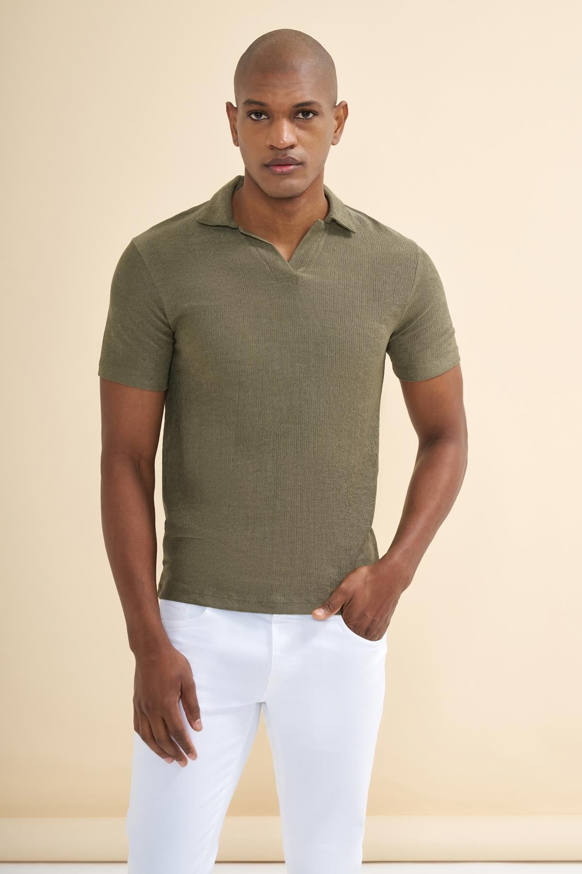 İntersivin  Polo Yaka Haki T-Shirt  / BSVŞ-01