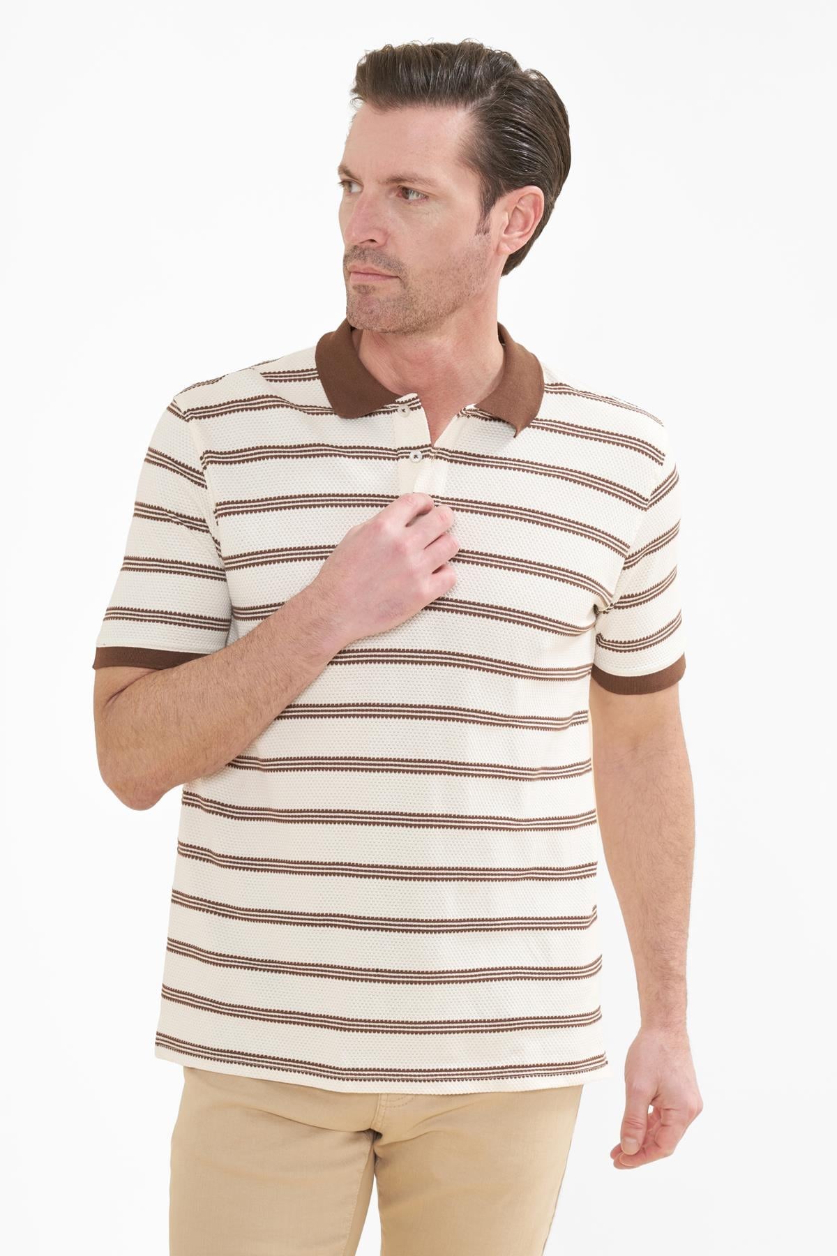 İntersivin  Polo Yaka Kahverengi Tshirt - SD-09