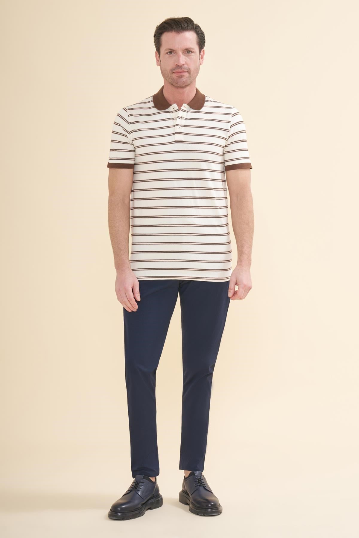 İntersivin  Polo Yaka Kahverengi Tshirt - SD-10