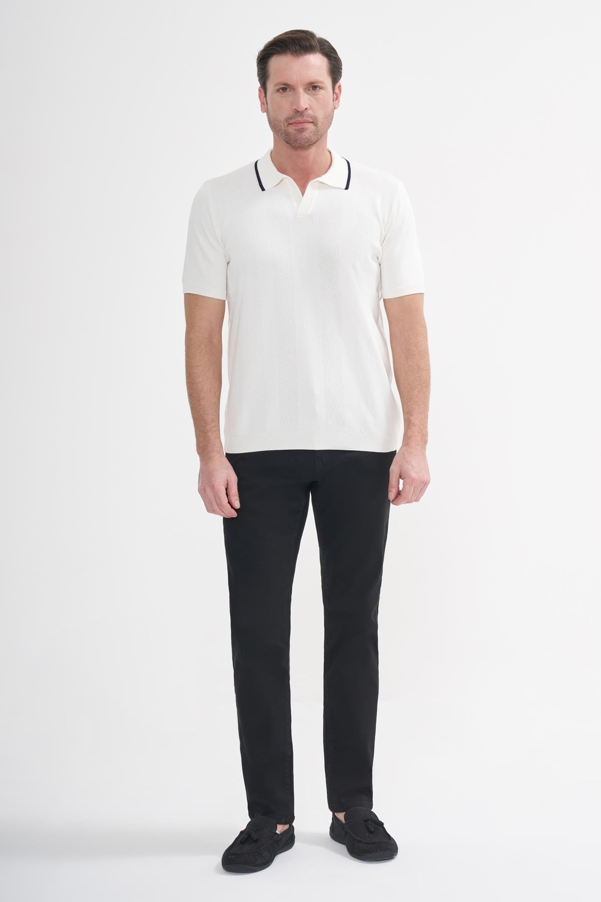 İntersivin  Polo Yaka Kemik Rengi Tshirt - SY-09
